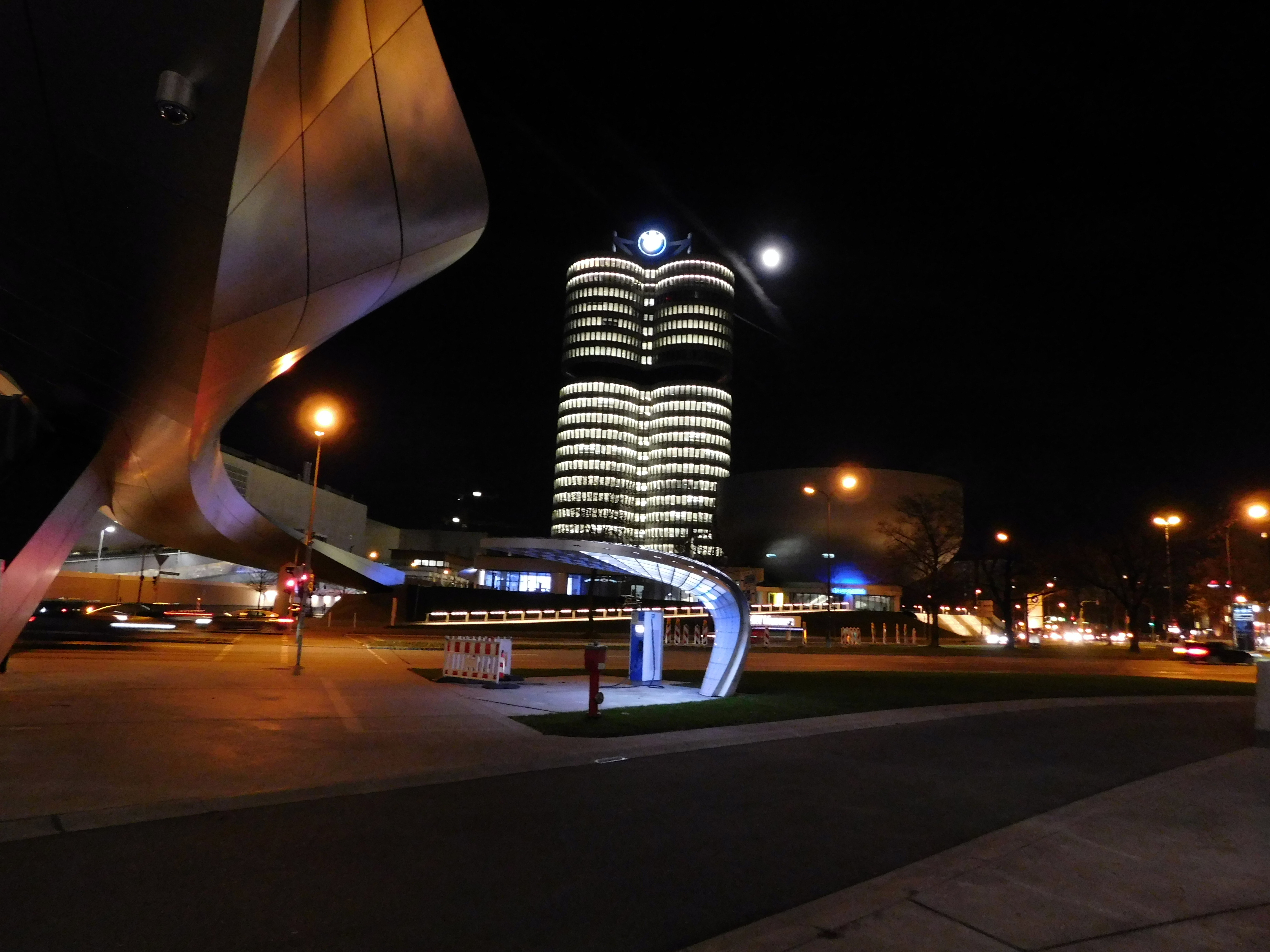 bmw museum by night